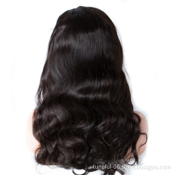 Tuneful  Wholesale 150% 180% Density Pre Plucked Body Wave Raw Indian Hair Unprocessed Lace Front Wig Swiss Lace Human Hair Wigs